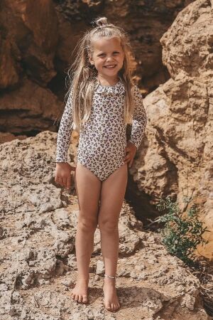 Salted Stories Sparkly Flower UV-werend badpak Bombay Brown