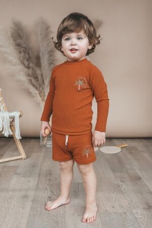 Salted Stories Solid UV-werend zwemshirt Bombay Brown