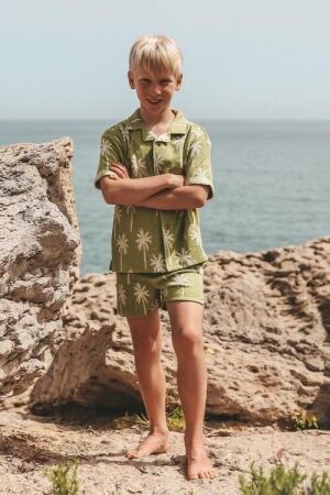 Salted Stories Beach Palms Overhemd Iguana