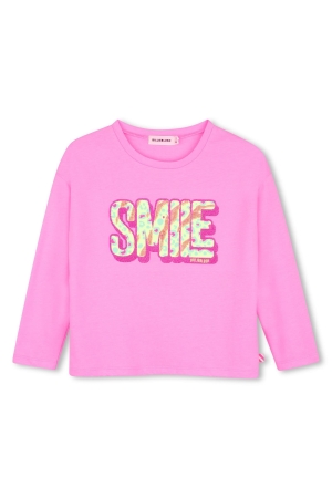 BillieBlush T-shirt met paillettenprint Smile Roze