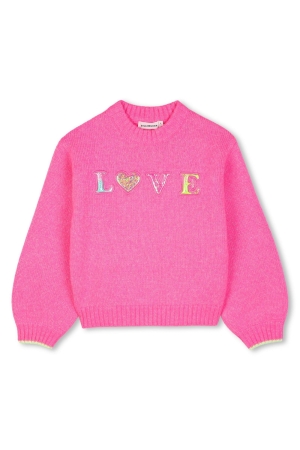 BillieBlush Gebreide trui Love Roze