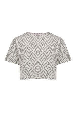 Geisha Jacquard Top Black/Off-White