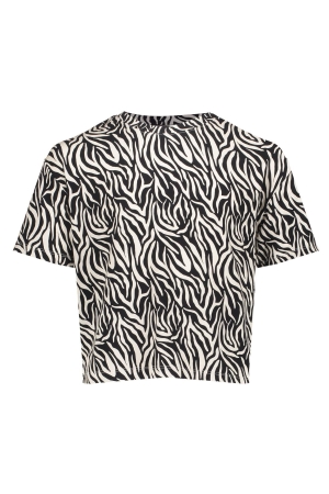 Geisha T-shirt Allover print Black/Off-White