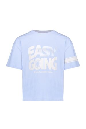 Geisha T-shirt easy going Light Blue/Off-White