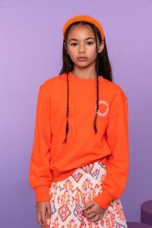 Geisha Sweater circle rugprint Coral