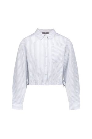 Geisha Blouse gestreept Off-White/Blue