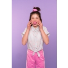 Geisha blouses Off-White/L'blue/Pink 63164K-70