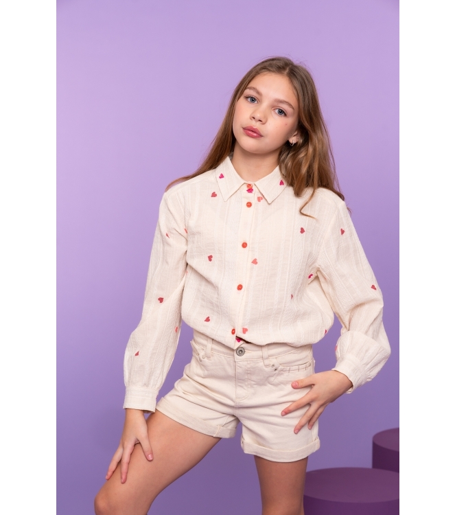 Geisha blouses Off-White/Red 63168K-70