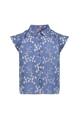 Geisha Blouse broderie Ecru/Chambray