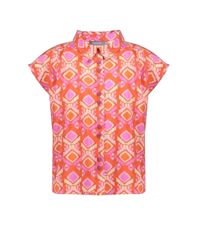 Geisha blouses Mandarine Red/Ecru/Blush 63272K-20