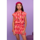 Geisha blouses Mandarine Red/Ecru/Blush 63272K-20