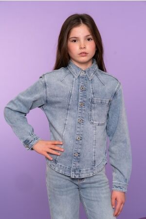 Geisha Jeans jasje met strass-steentjes Bleached Denim