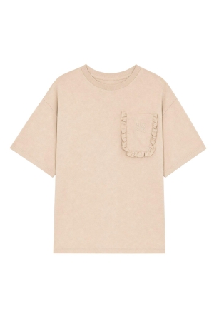 Nik&Nik Frill Pocket T-Shirt Coffee Cream