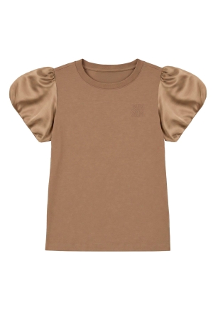 Nik&Nik Satin T-shirt Brown Sugar