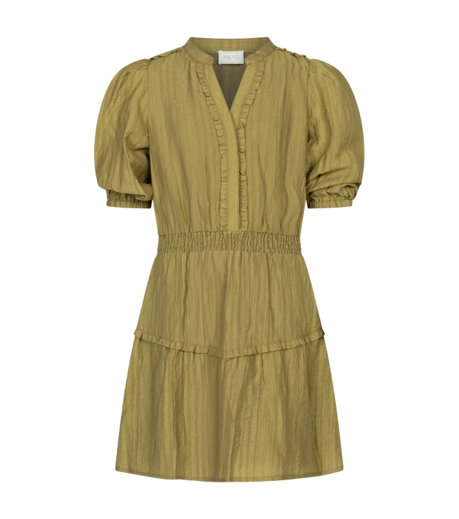 Ai&Ko jurken Bronze Green Pomme Structure