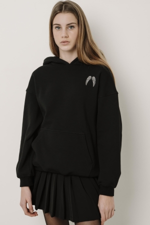 Frankie & Liberty Wing Hoodie Black