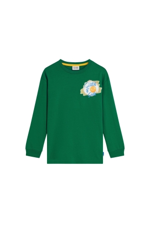Scotch & Soda Kids T-shirt Longsleeve Relaxed-fit Green Jacket