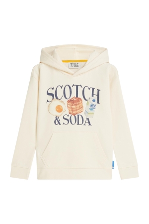 Scotch & Soda Kids Hoodie Relaxed-fit Eggnog