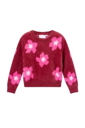 Someone Nora trui met bloemenprint Bordeaux