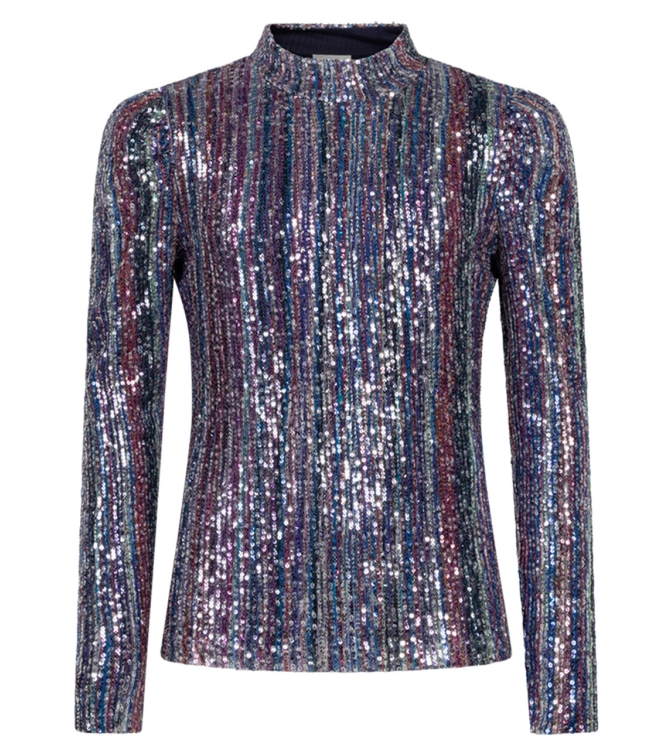 Ai&Ko blouses 194118 - Denim Blue Ivona Sequins Co 332 G