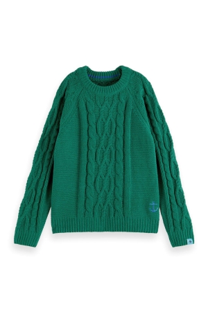 Scotch & Soda Kids Chenille cable knit 6608 Deep Green