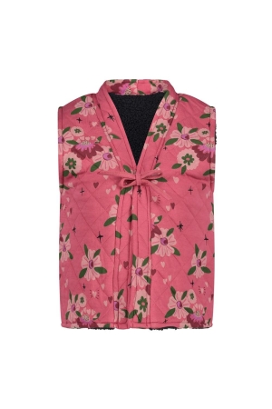 Jubel Omkeerbaar teddy gilet - Moon Flowers Antraciet