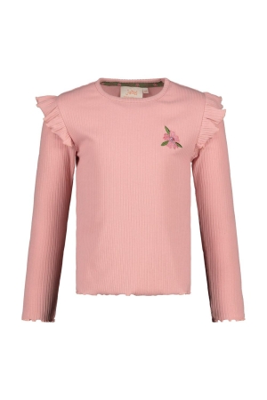 Jubel Longsleeve rib - Moon Flowers l.Roze