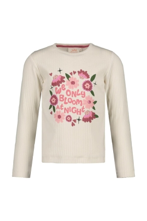 Jubel Longsleeve rib - Moon Flowers Offwhite