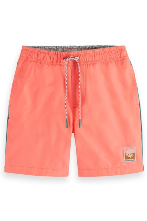 Scotch & Soda Kids Swimshorts Placed Embroidery 0557 - Neon Coral