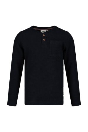 Sturdy Longsleeve wafelstructuur - Rock the Earth d.Blauw