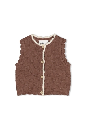 Feetje Gilet gebreid - My Little Love Taupe