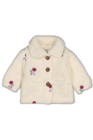 Feetje Teddy jasje met borduursels - Afternoon Tea Creme