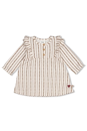Feetje Jurk streep - My Little Love Taupe