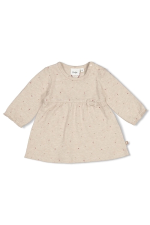 Feetje Jurk AOP - My Little Love Taupe melange