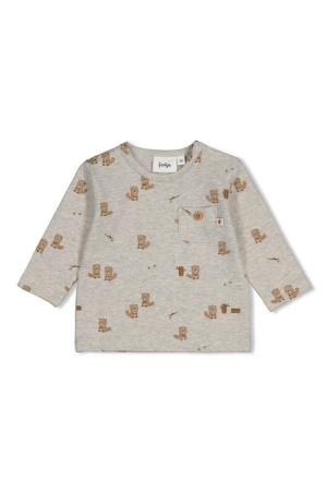 Feetje Longsleeve AOP - Tiny Timber Tales Grijs melange