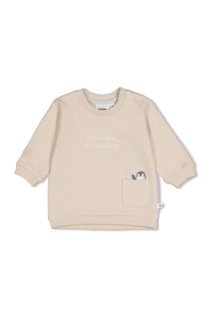 Feetje Sweater - Pinguin  Cuddles Zand