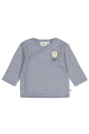 Feetje Overslagshirt rib - Breakfast Buddy Blauw melange