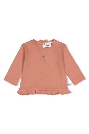 Feetje Longsleeve rib - Fall in Love Roze