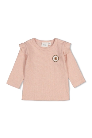 Feetje Longsleeve rib - Fall in Love Roze melange