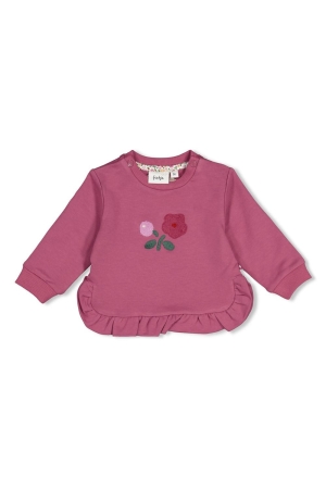 Feetje Sweater ruches - Afternoon Tea Berry