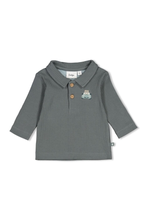 Feetje Polo rib - Beep Beep Zeegroen