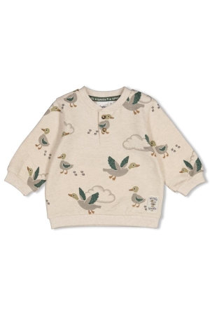 Feetje Sweater AOP - Wiggle and Waddle Offwhite melange