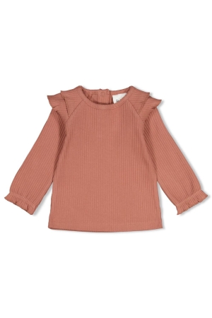 Feetje Longsleeve rib met ruches - Dress to Impress Mauve