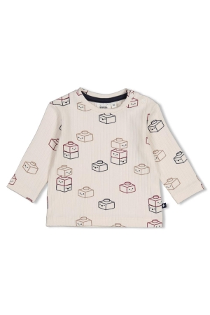 Feetje Longsleeve rib AOP - Built for Fun Offwhite