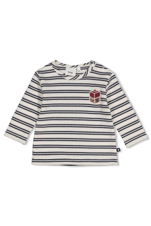 Feetje Longsleeve streep wafelstructuur - Built for Fun Marine