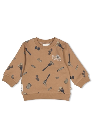 Feetje Sweater AOP - Pasta Party Camel