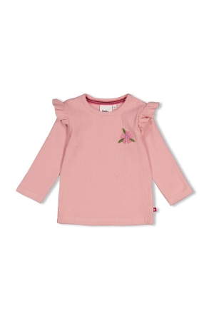 Feetje Longsleeve rib - Moon Flower l.Roze