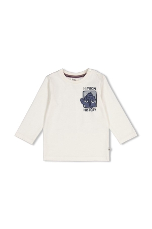 Feetje Longsleeve met rugprint - Rock the Earth Offwhite