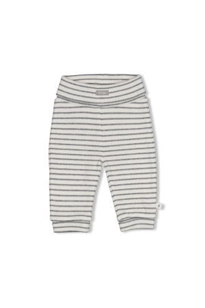 Feetje Broek rib met streep - Penguin Cuddles Antraciet melange