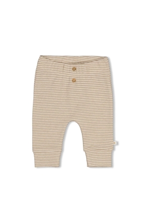 Feetje Broek rib met streep - Over the Moon for You Taupe